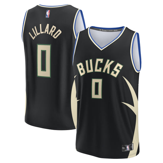 NBA Damian Lillard Milwaukee Bucks 0 Jersey