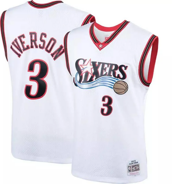 Throwback Philadelphia 76ers Allen Iverson 3 Jersey